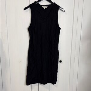 Briggs New York Medium Black Linen Blend Shift Dress - Has POCKETs!